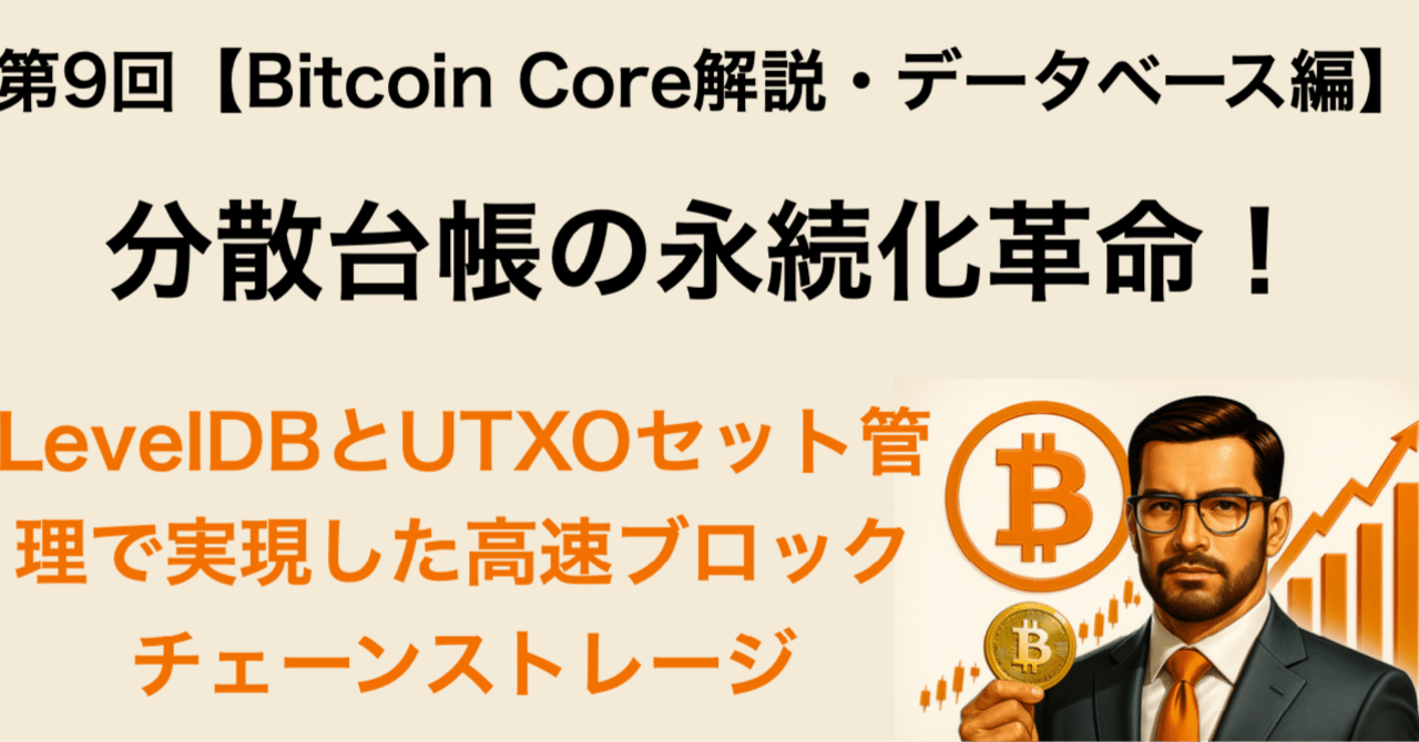 💻第9回【Bitcoin Core 解説・データベース編】分散台帳の永続化革命！LevelDBとUTXOセット管理で実現した高速ブロックチェーンストレージ｜ビットコイン一本リーマン