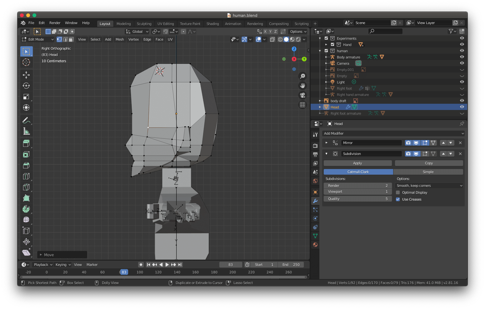 メモ12 Blender 人の頭のモデリング At Ishikawa Note