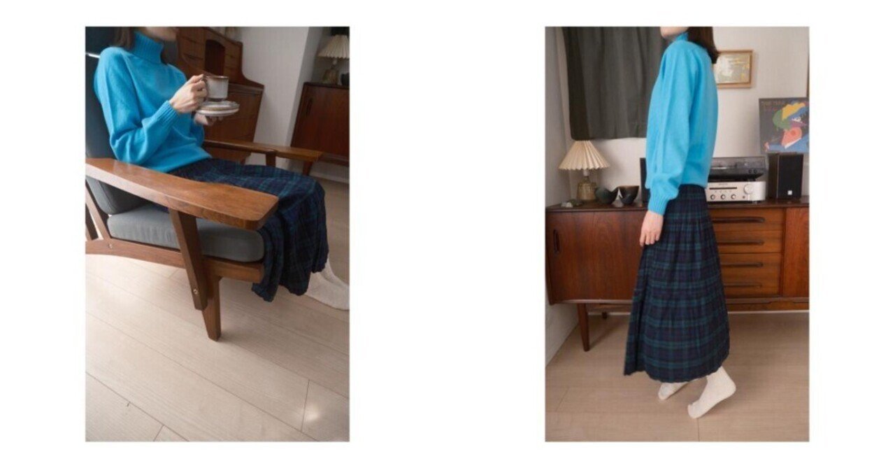 冬を彩る青とチェック