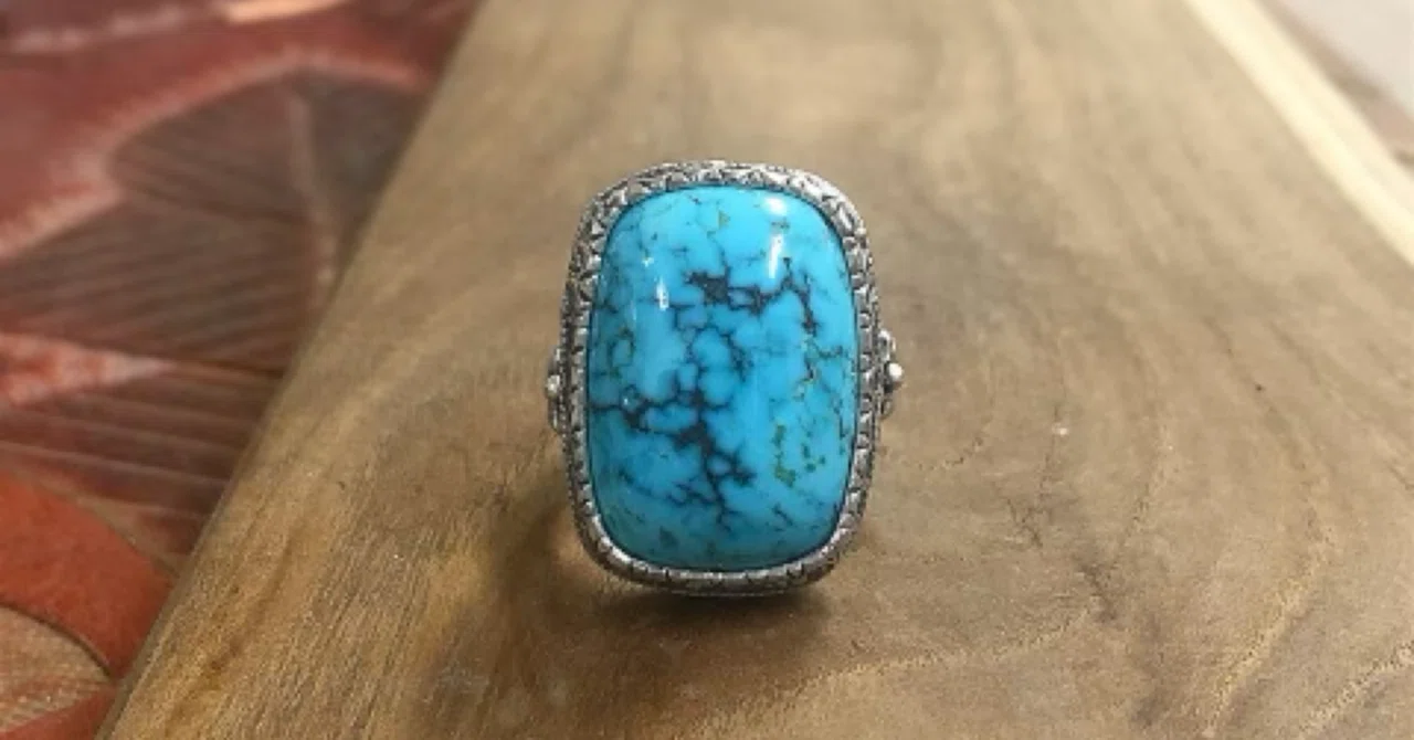 takaさま専用　KanazawaPOLES 117cm ターコイズターコイズ Candelaria Turquoise Yasu-bezel Original ring 272 | ターコイズ