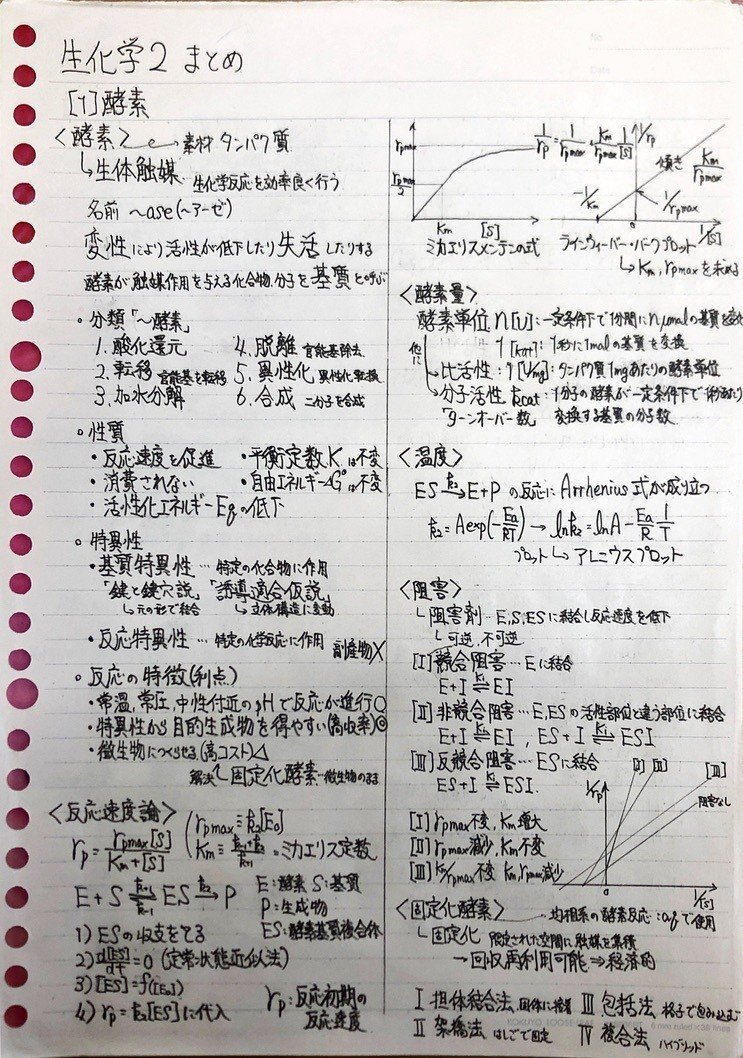 生化学２ 酵素 Atp合成 遺伝子 化学学生のノート Note
