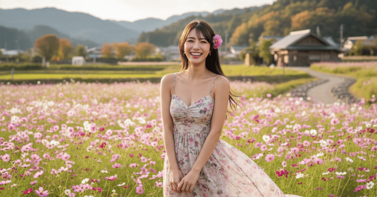 秋桜と美女｜zerozero_x