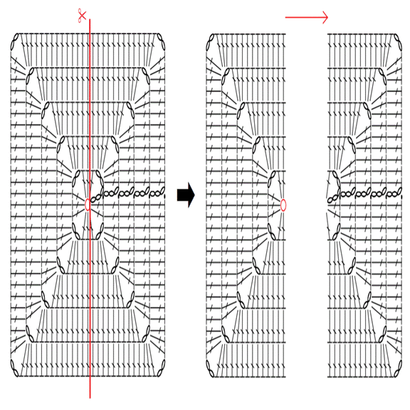正方形の編み図をアレンジして 中心から編む長方形の編み図を作る 笠石あき Note