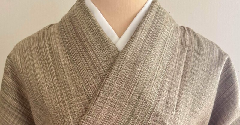乱れ格子結城紬単衣着物