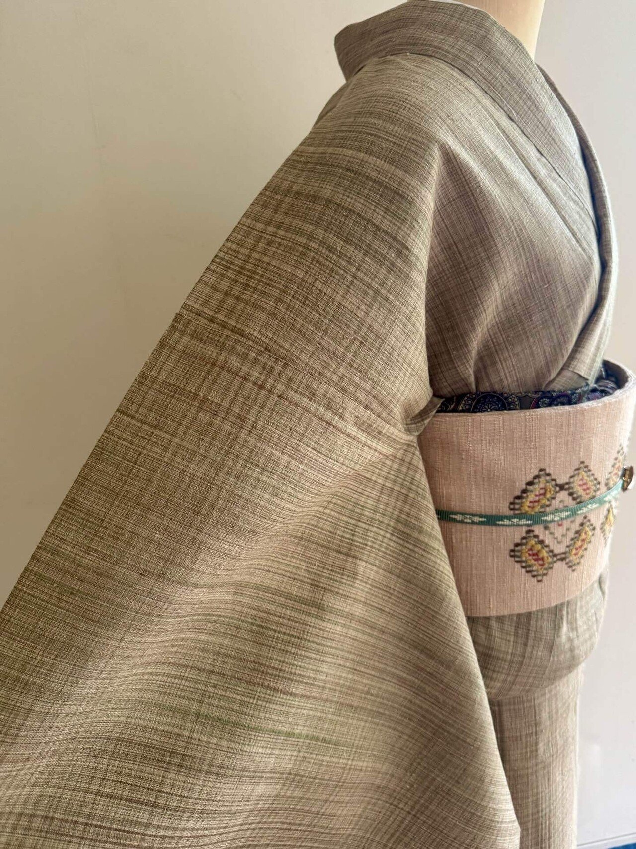 乱れ格子結城紬単衣着物｜夢吉きもの