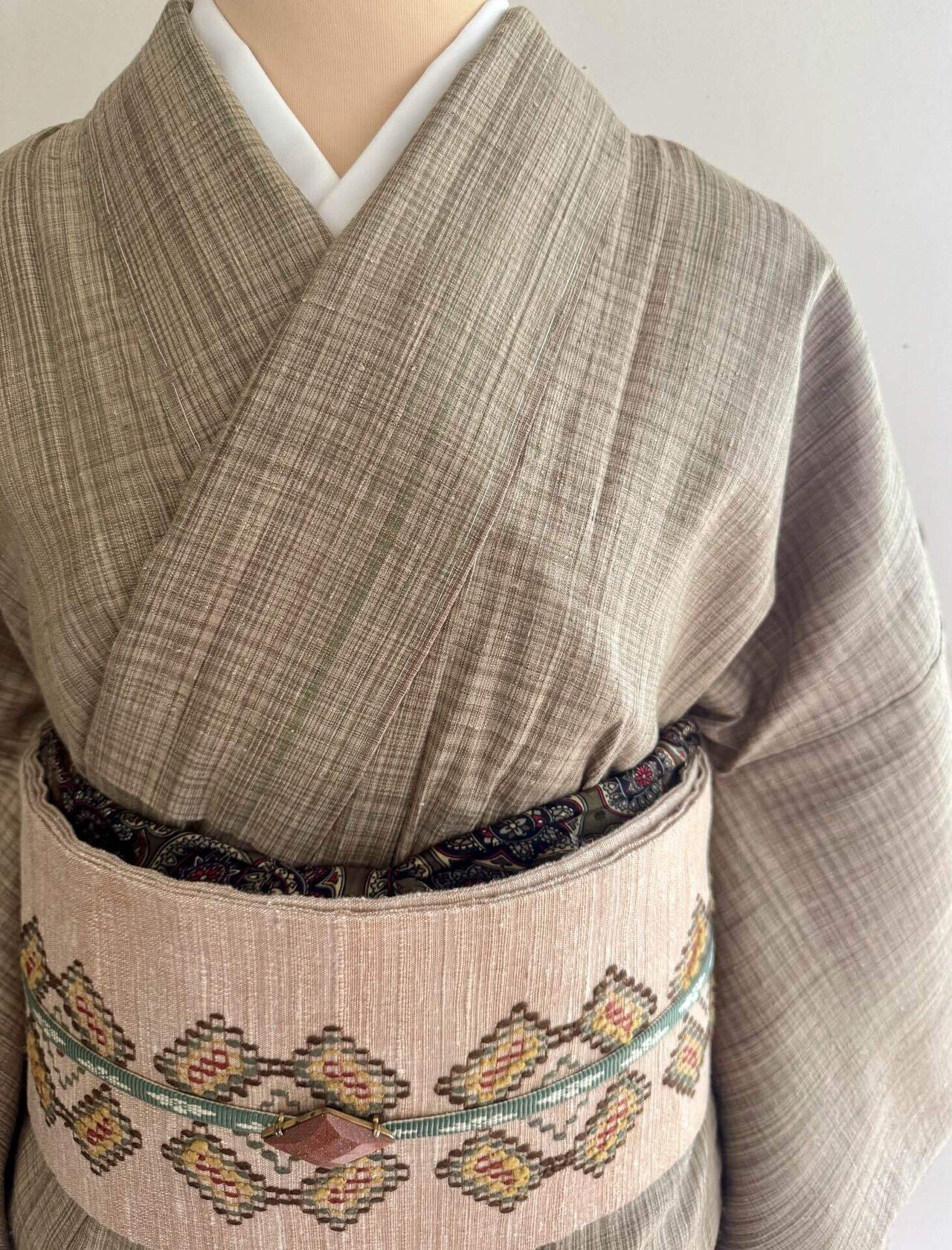 乱れ格子結城紬単衣着物｜夢吉きもの