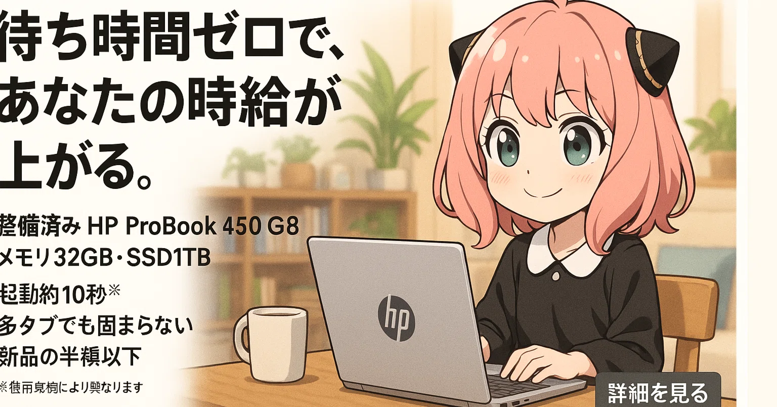 実機レビュー】HP Probook 450 G8 整備済み品が快適すぎて戻れない！私