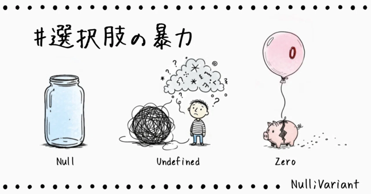 Nullページになります。 null, undefined, 0 — 二択という暴力への技術的抵抗｜Null;Variant