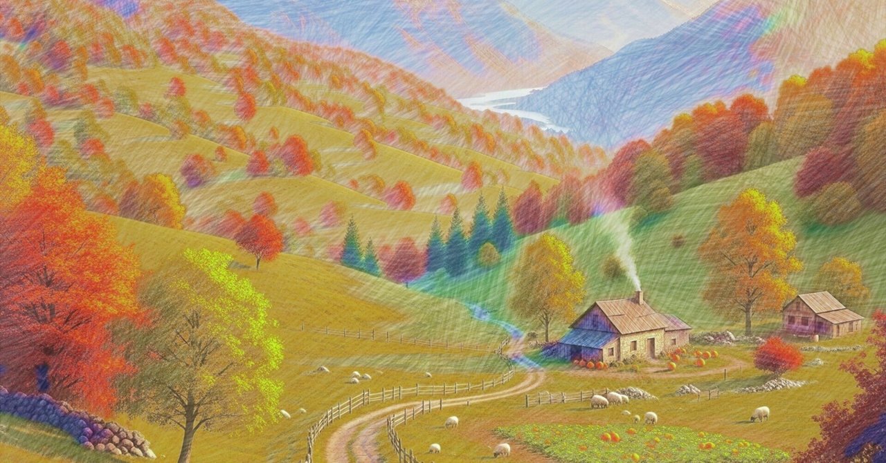 色鉛筆画　森のメロディー 色鉛筆画森のメロディー