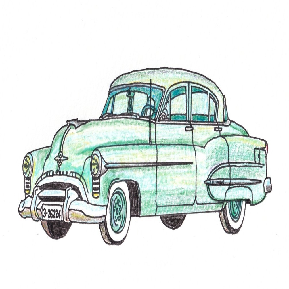 色鉛筆画】車の絵を描く｜もんぶらん