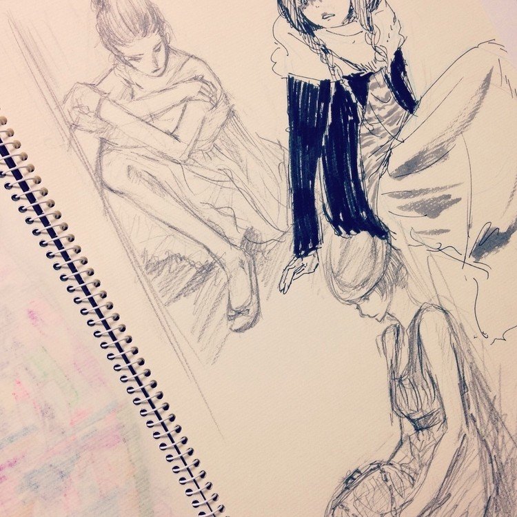 鉛筆で描くのが苦手というか飽きやすいので、結局途中からボールペンになったやつ。 
#sketch