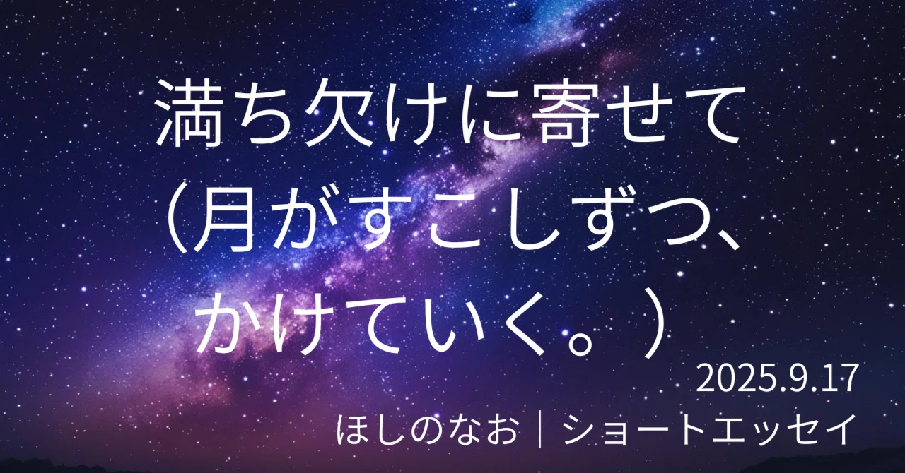 On the Waning (The moon is gradually fading away.)｜淡海 なお