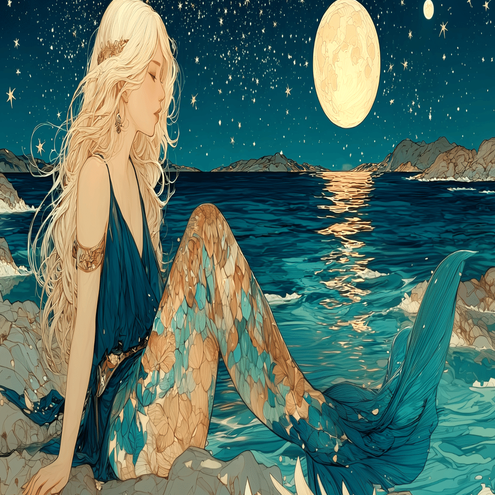 動画未使用人魚イラスト10選｜ビロードの幻「恋多き人魚」人物メイン