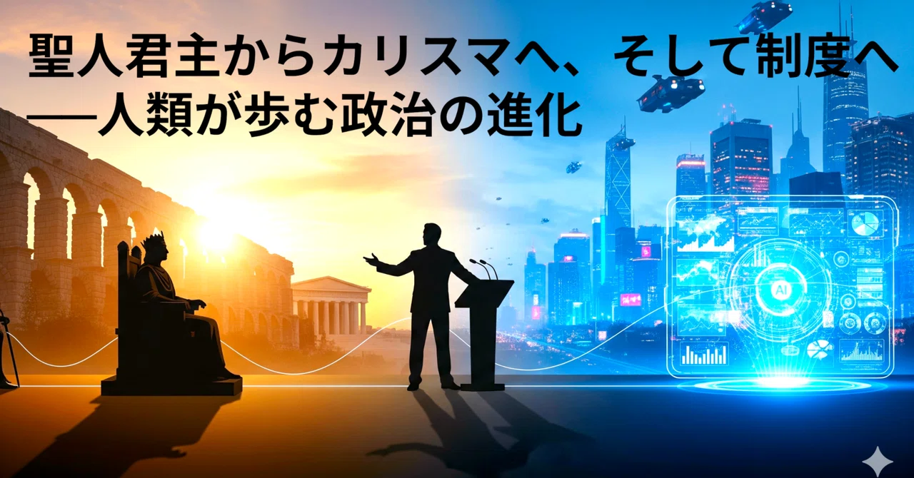 聖人君主からカリスマへ、そして制度へ──人類が歩む政治の進化｜カミさん外人さん