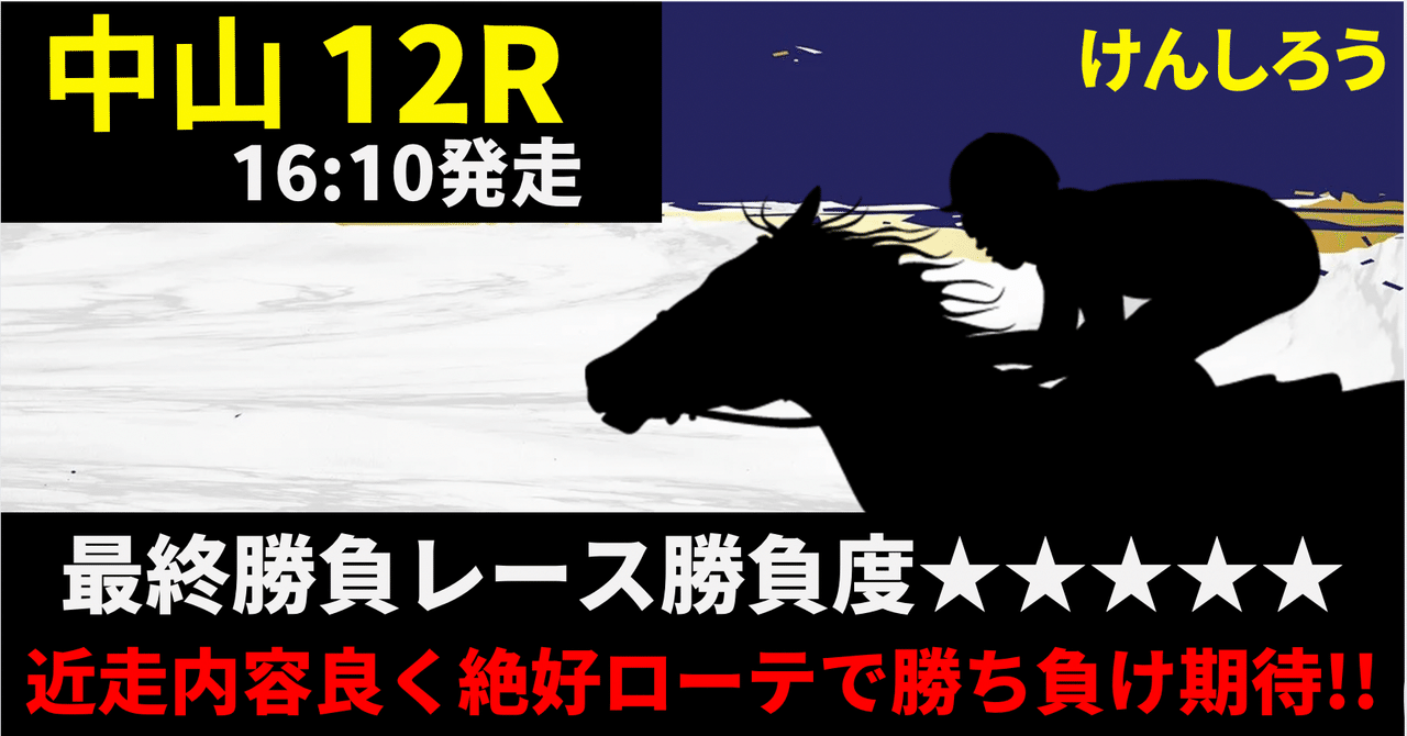 9月14日（日）最終勝負レース【中山12R】勝負度｜けんしろう