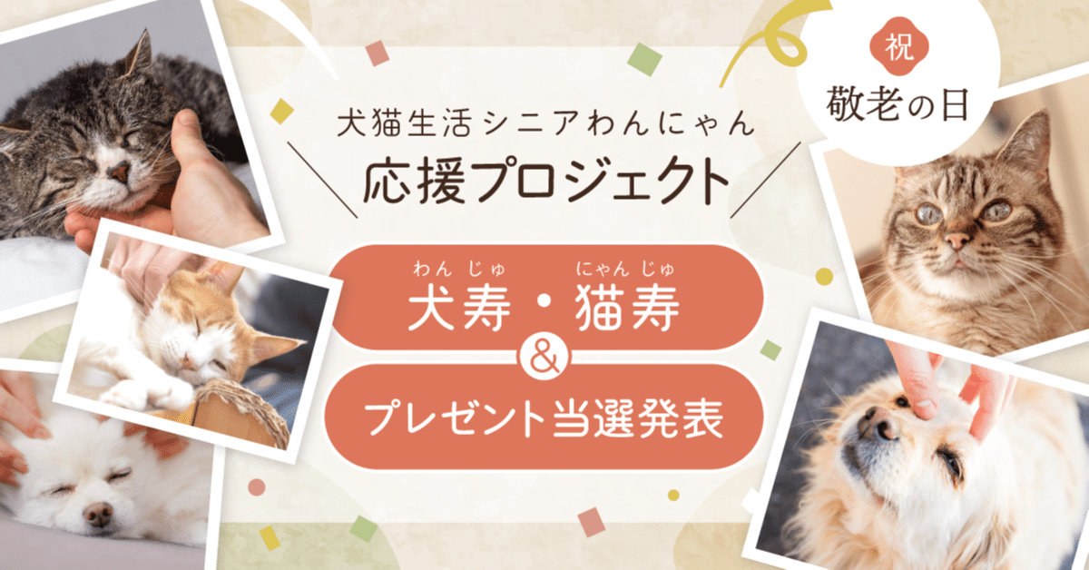 今日は敬老の日！犬猫生活＜犬寿・猫寿＞のプレゼント当選者発表！｜犬