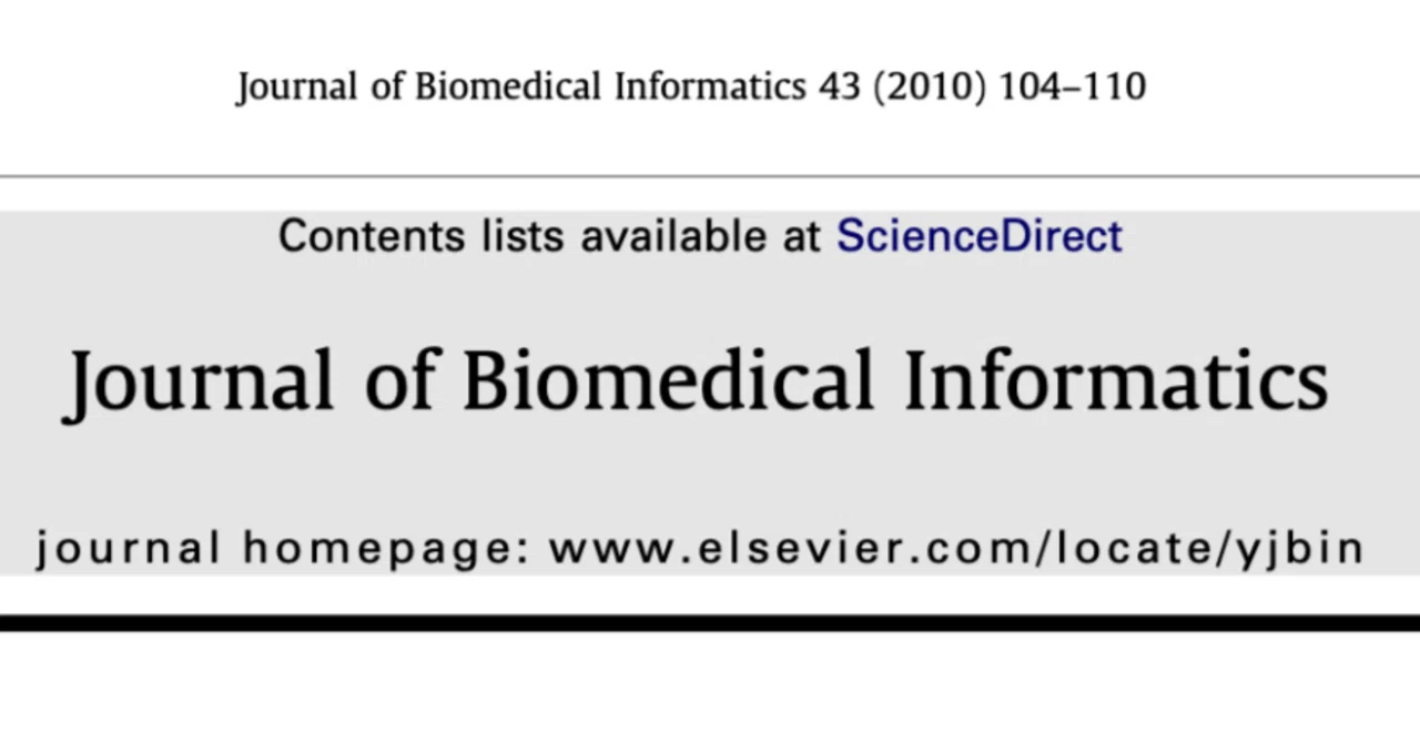 Journal of Biomedical Informatics｜RY