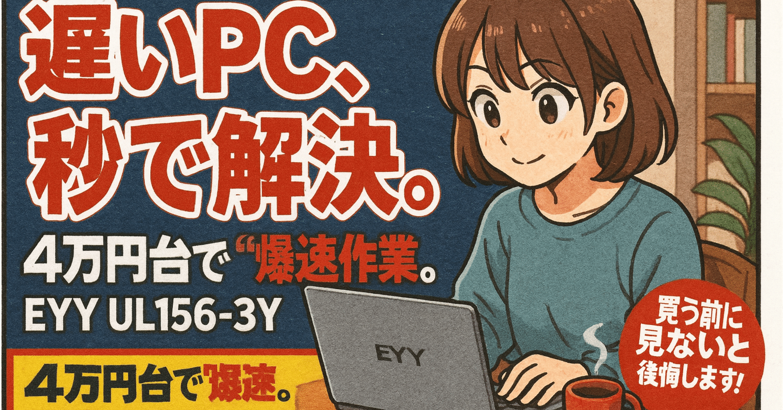 実機レビュー】EYYノートパソコンUL156-3Yの評判は？4万円台で仕事が