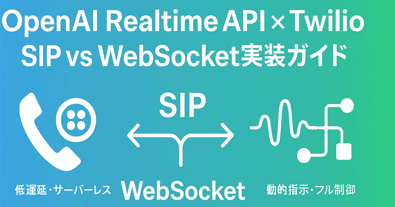 OpenAI × TwilioでAI電話を作るならどっち？SIP vs WebSocket方式を徹底比較！｜剛｜生成AI×アプリ開発｜予備試験講師
