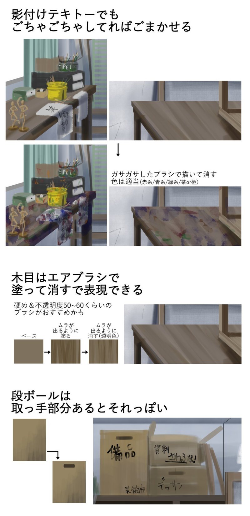 背景ワンドロ 美術室の描き方 背景イラスト配布中 コノハ Note