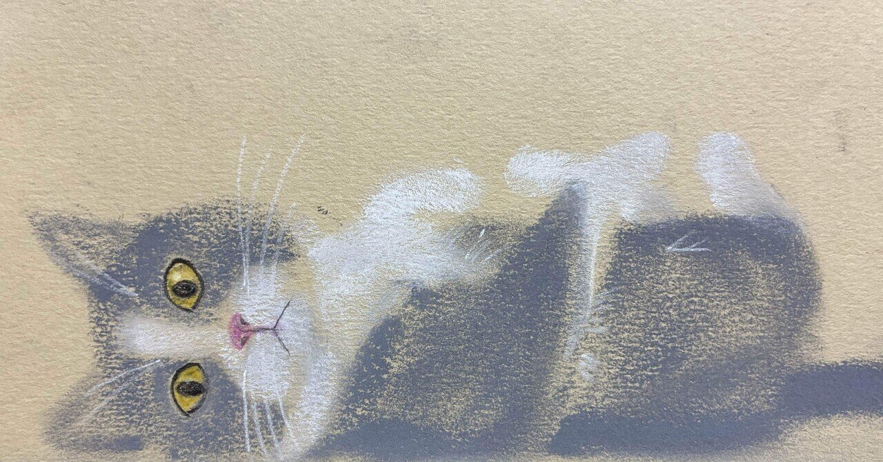 猫の向こうに沈む夕陽 パステル画 原画 原画〉猫パステル画 A4サイズ 額縁・マット付き ベッドに優雅