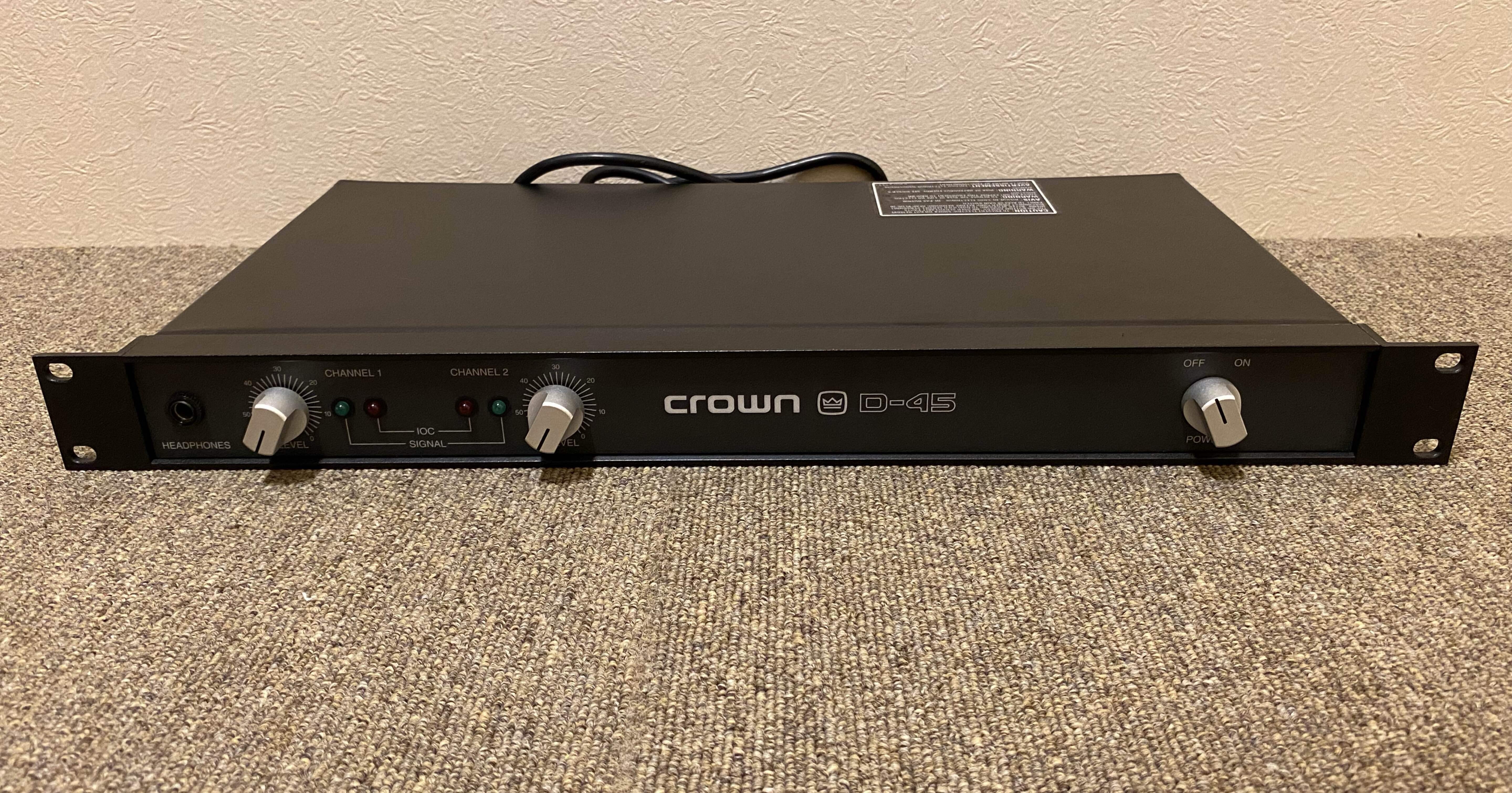 名機 crown D-45 パワーアンプ made in USA 生産終了品 名機 crown D-45 パワーアンプ made in USA 生産終了品 名機 crown D