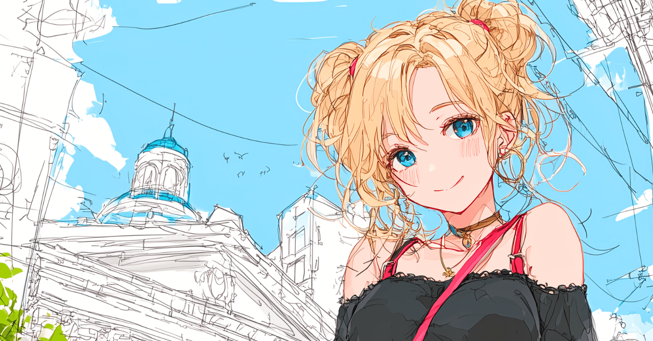 旅路にて、街角に咲く夏【画像生成AI＋4コマ漫画】｜Alpaka