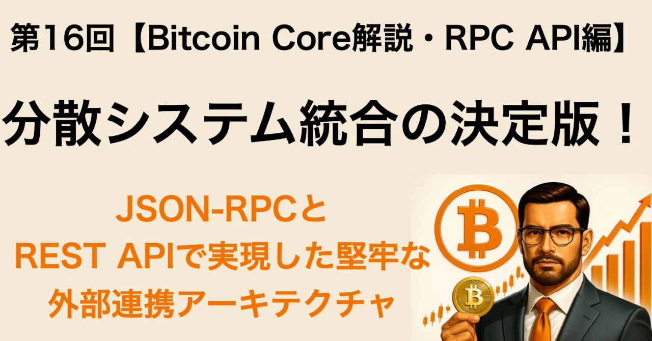 💻第16回【Bitcoin Core解説・RPC API編】分散システム統合の決定版!JSON-RPCとREST APIで実現した堅牢な外部 ...