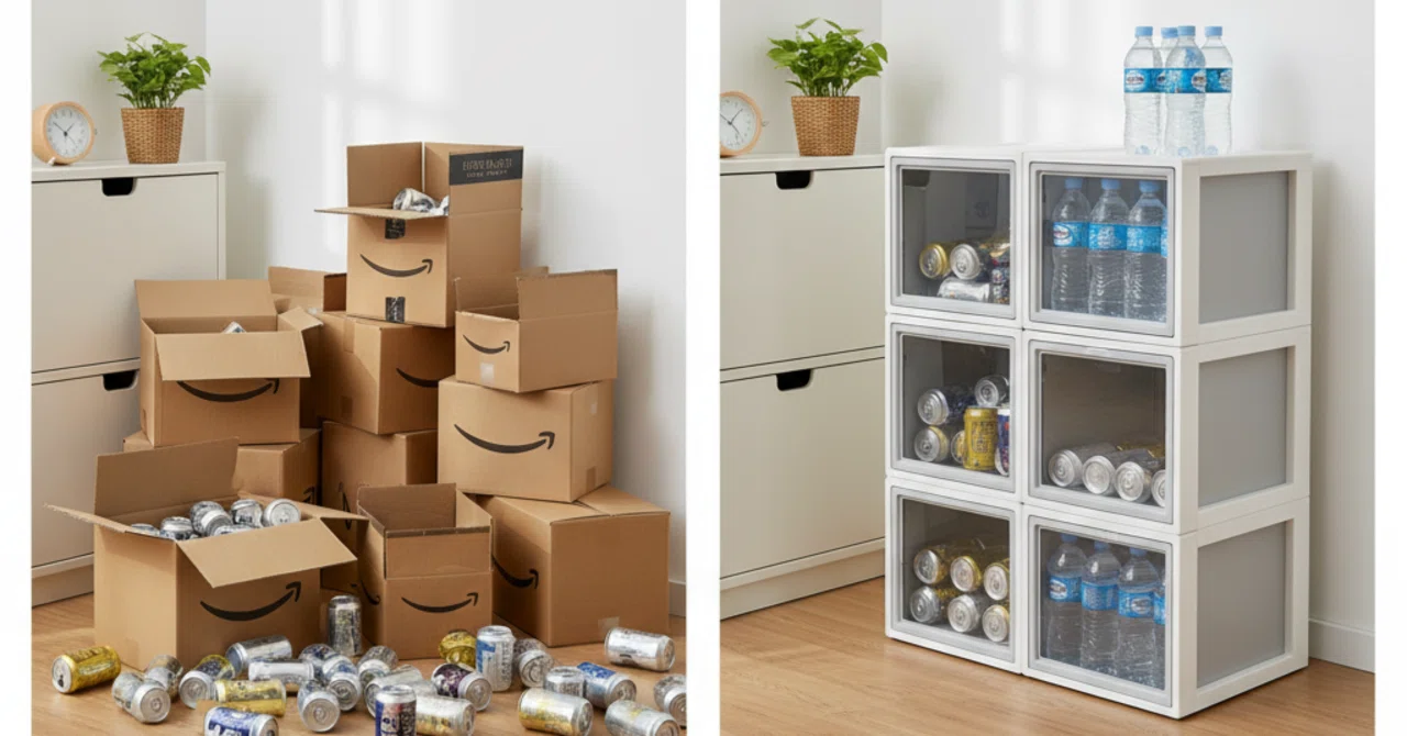 Amazon定期便ユーザー必見】40代、玄関の“段ボールの壁”を無印良品「神