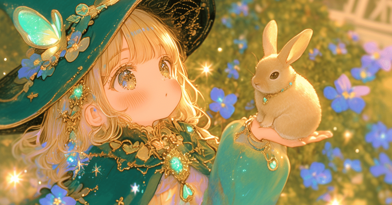 ちび魔女イラスト20枚｜水彩・色鉛筆風イラスト（星と花とうさぎと灯り