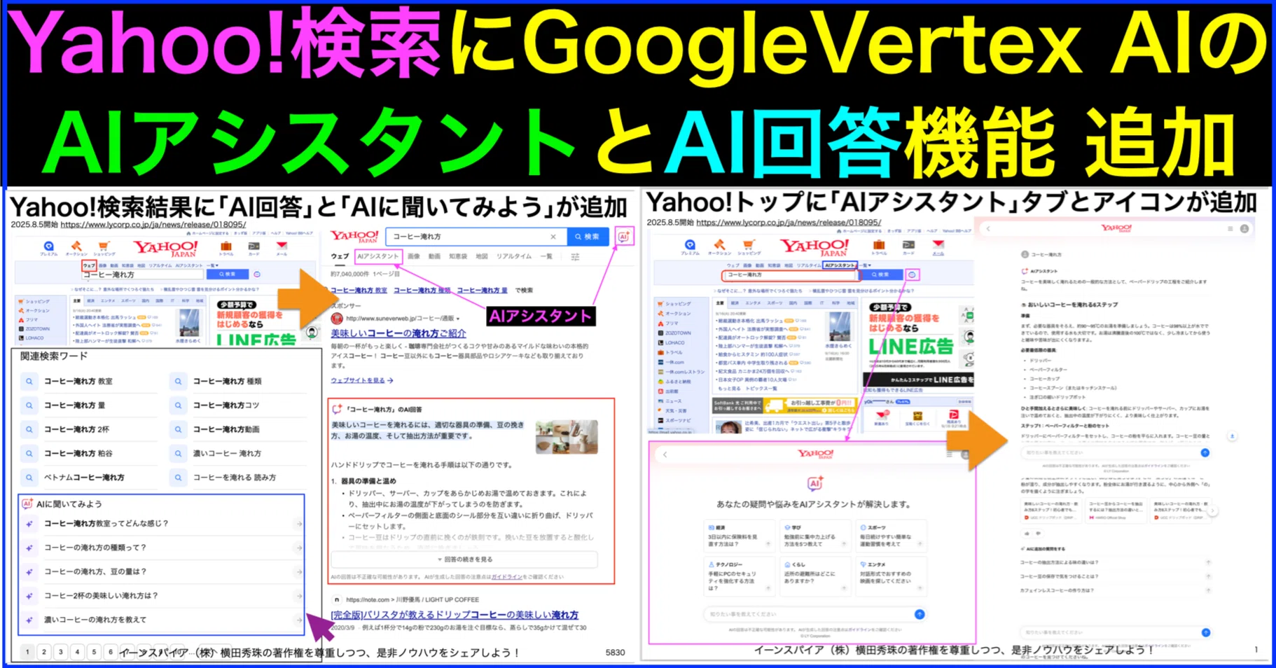 Yahoo!検索にGoogleのVertex AIのAIアシスタントとAI回答機能｜(新潟県