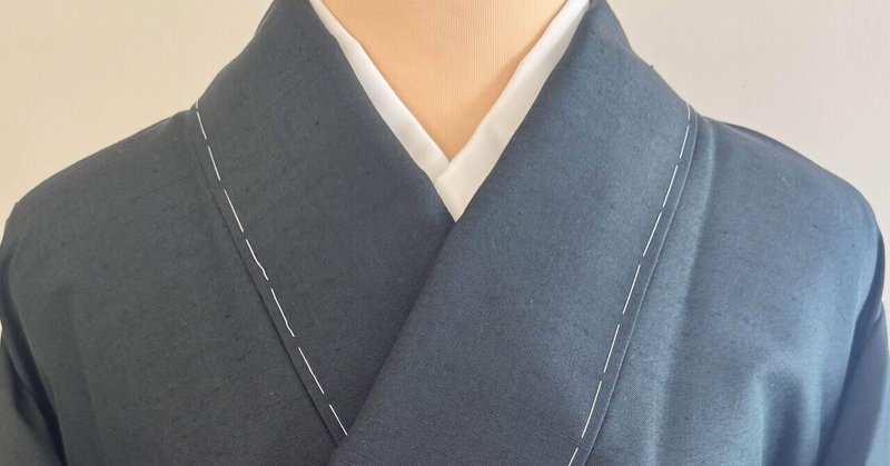 墨黒色の紬単衣着物