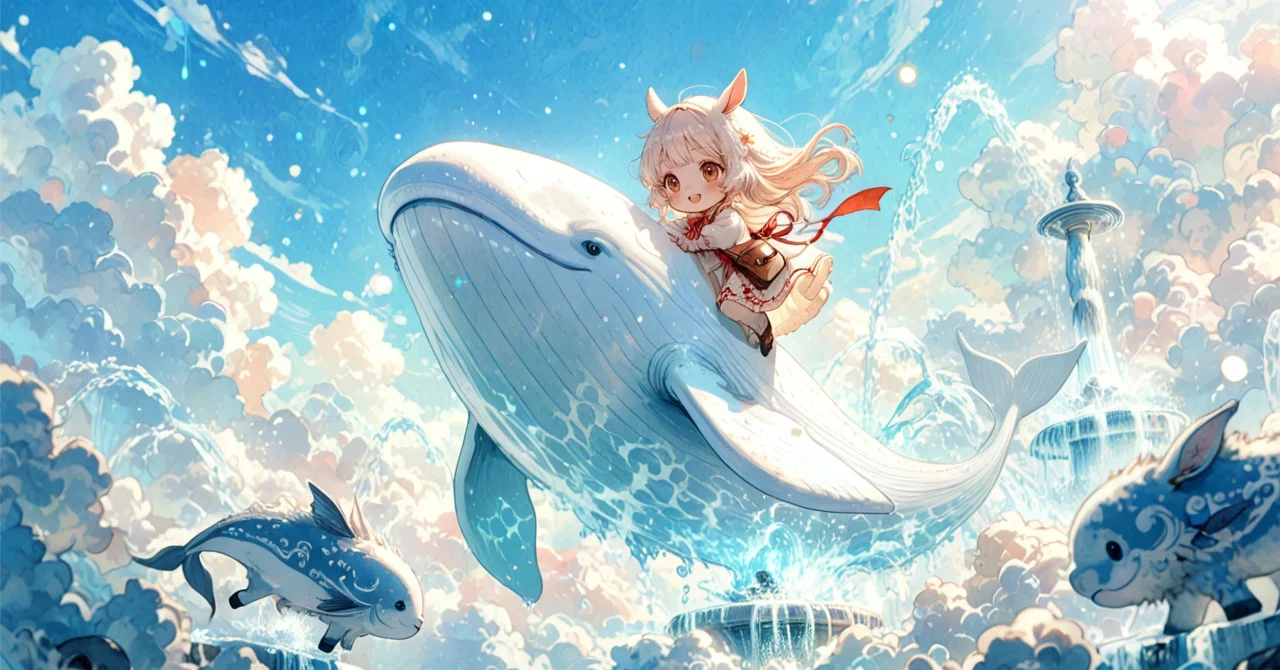 噴水グラキリス。鯨プランター。 可愛いのが好き🐳鯨の噴水に乗りたい。StableDiffusion｜SDXL｜Chat