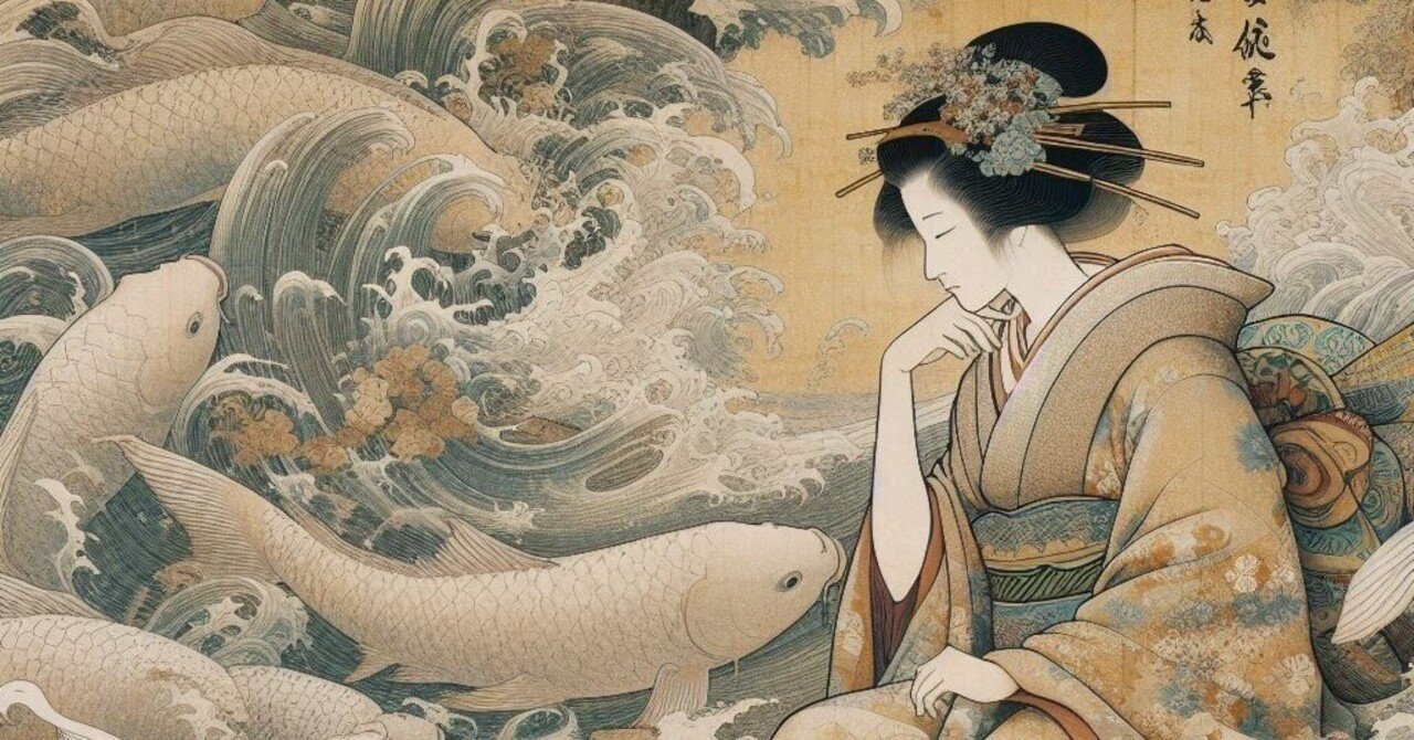 浮世絵　武士と女性の情景 浮世絵が彩る音の情景（シリーズ 1） ー”J-Bijin1 koi”｜ふふ