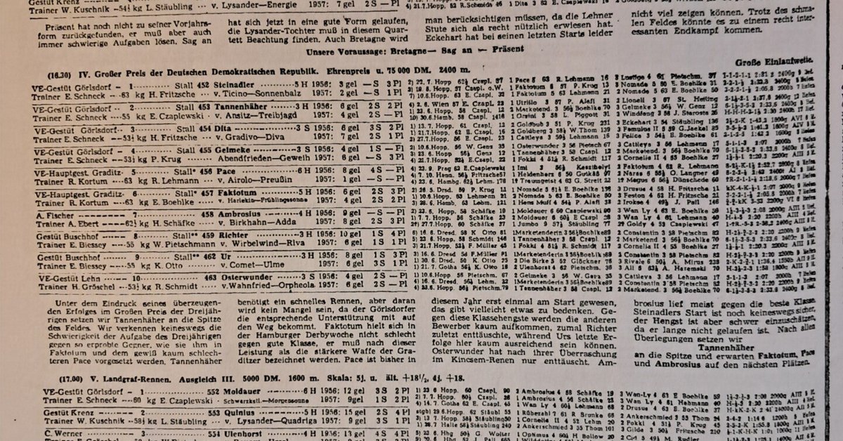 1963年の旧東ドイツの競馬新聞より 12｜ナカガワ