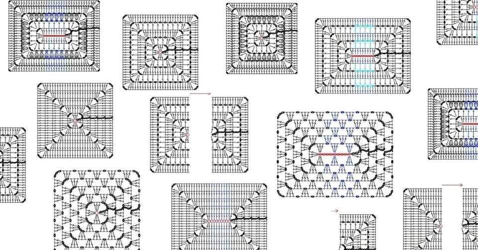 正方形の編み図をアレンジして 中心から編む長方形の編み図を作る 笠石あき Note