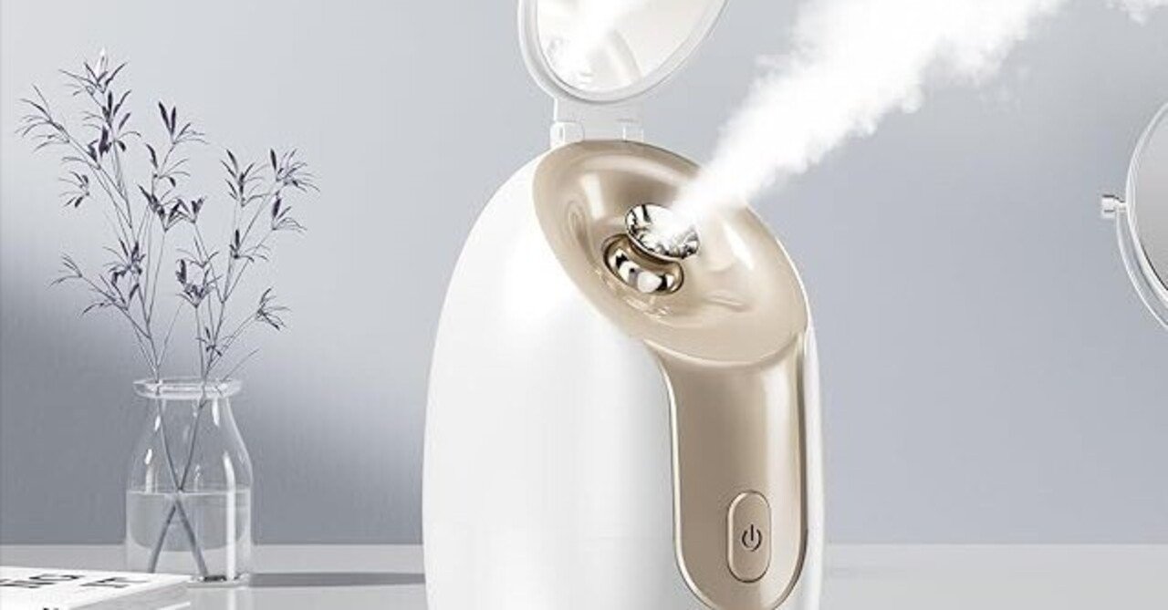 ANLAN フェイススチーマー 美顔器 スチーマー 濃密ナノミスト 温熱ケア 美容 保湿 水道水OK Qoo10] ANLAN 美人百花で微粒化スチーマー美顔器部門1