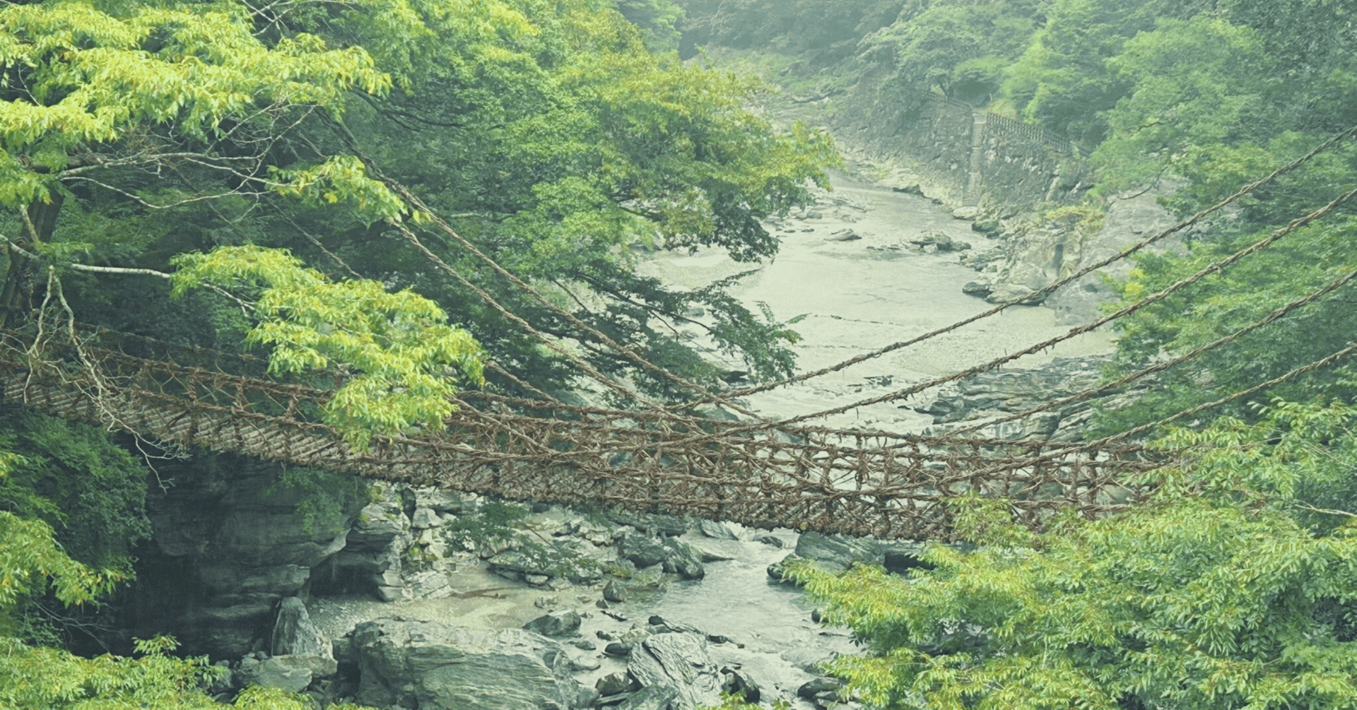 中野治郎 [祖谷 かずら橋]油彩画 徳島県三好町 自然風景 吊り橋 祖谷の
