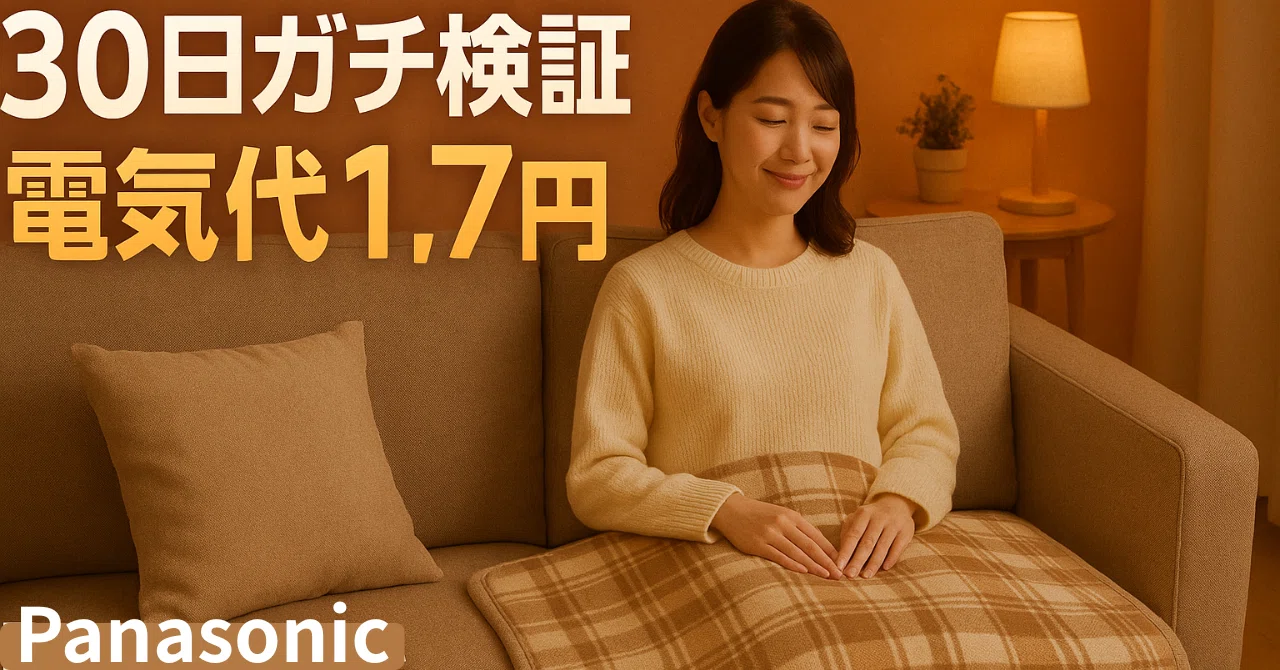 30日ガチ検証】パナソニック電気毛布DB-RMH10M-Hレビュー｜電気代1.7円