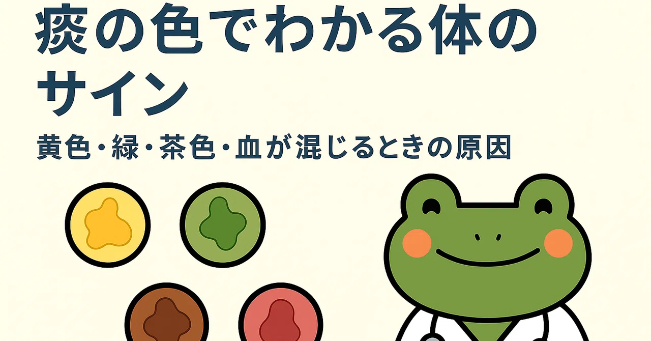 痰の色でわかる体のサイン|黄色・緑・茶色・血が混じるときの原因|Dr. カエル|呼吸器専門医