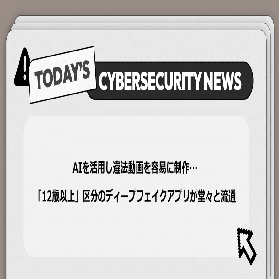 AIを活用し違法動画を容易に制作···「12歳以上」区分のディープフェイクアプリが堂々と流通】サイバー脅威と政策に関する重要ニュース｜Darkpedia:  サイバー犯罪のダークトレンド