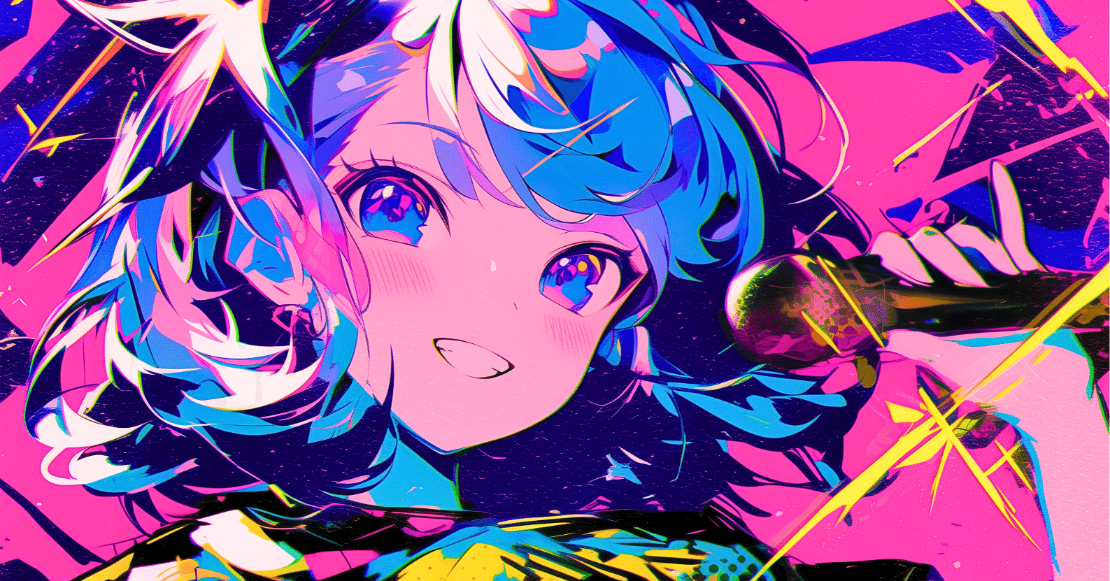 歌声はネオンの果てに咲く【画像生成AI＋4コマ漫画】｜Alpaka