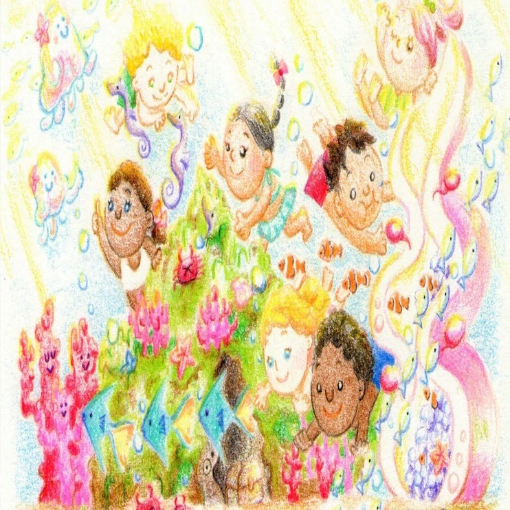 子供たちの笑顔 油彩画 2009年 なんでこんな時に「笑顔」なの｜Laduna Coco