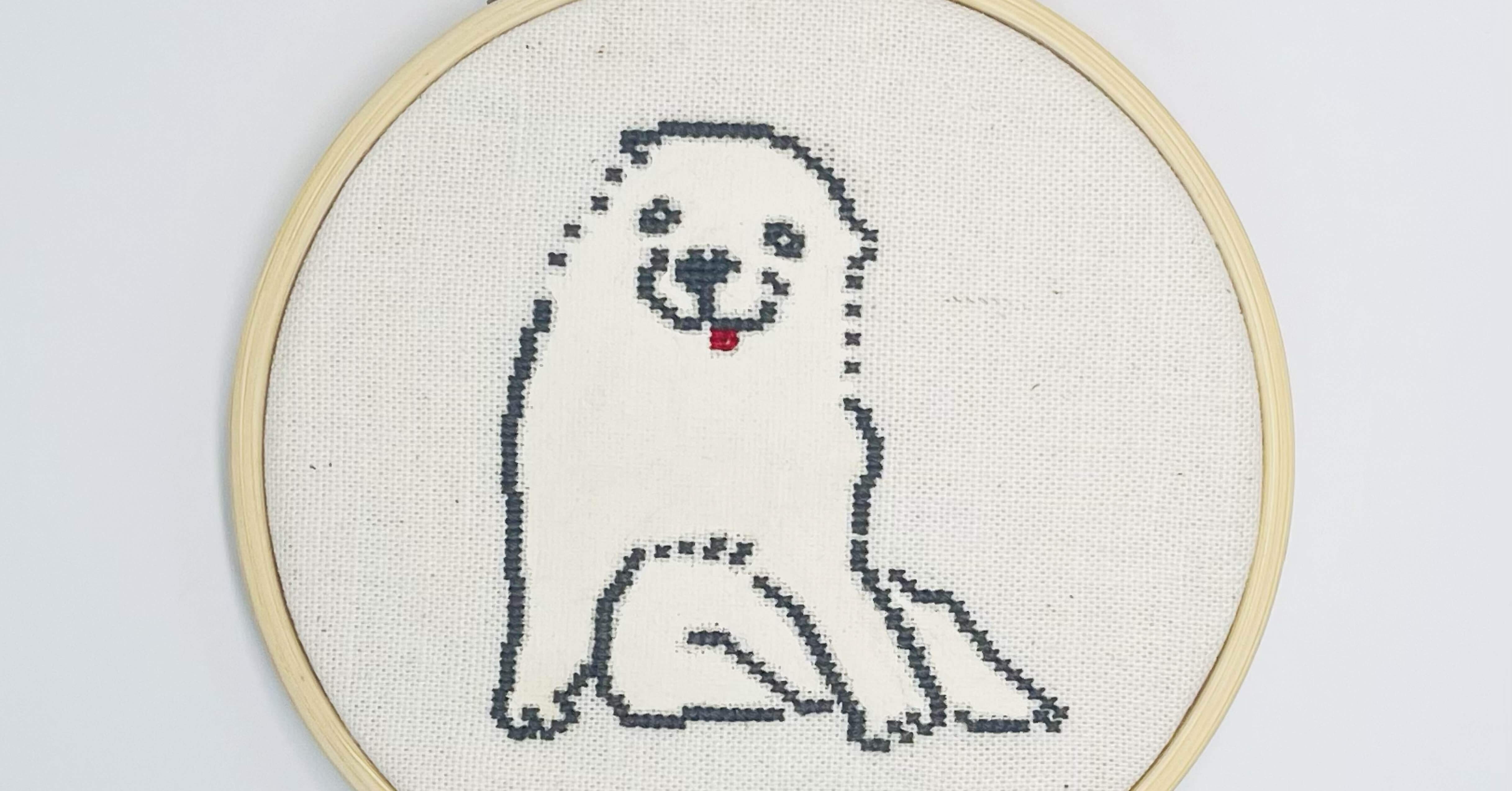 刺繍作品の物語をHSPが語る～第一章：日本画モチーフのゆるかわ犬刺繍