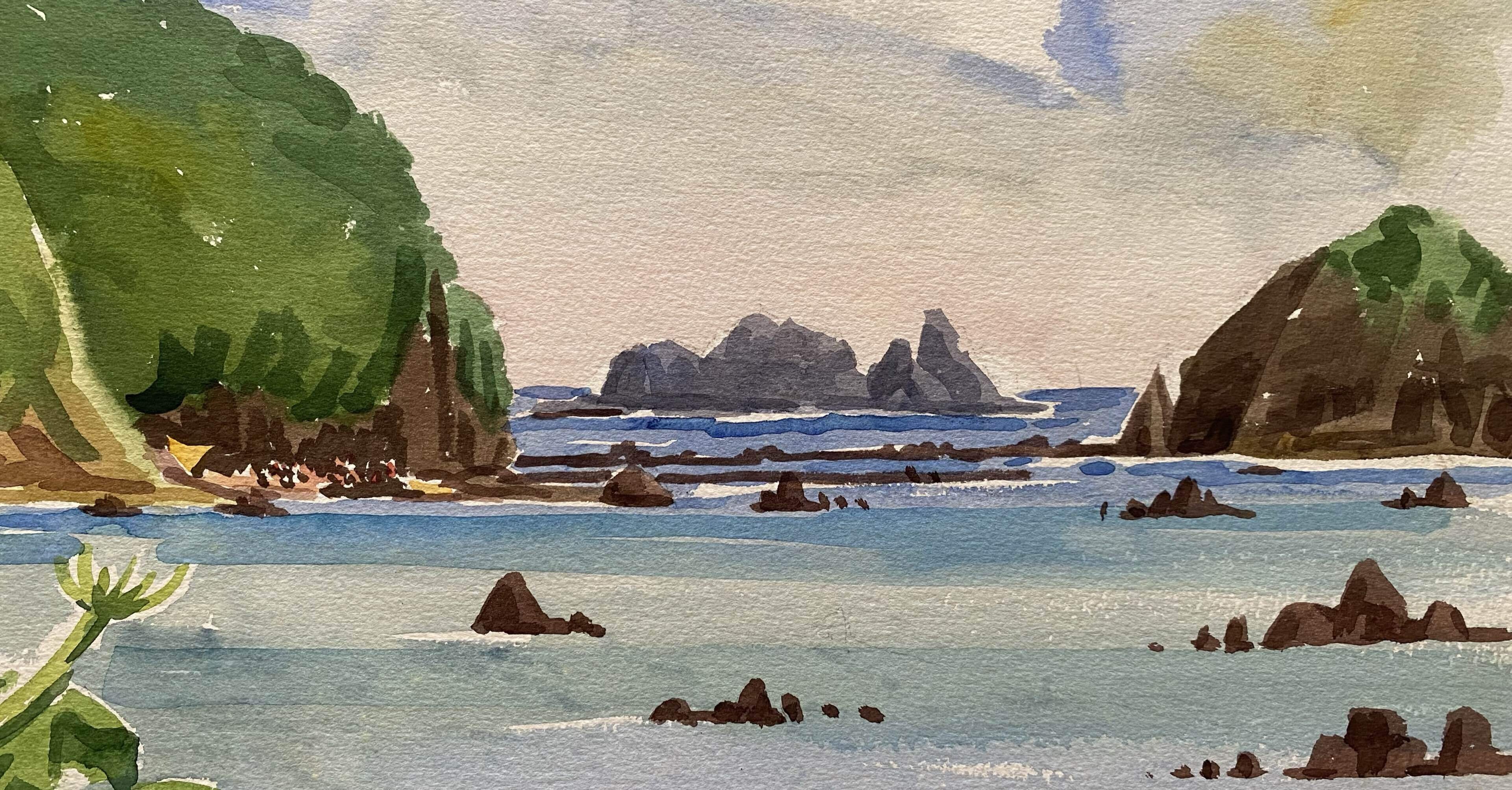 14 神園正美の透明水彩画 七つ岩｜神園正美の透明水彩画@note