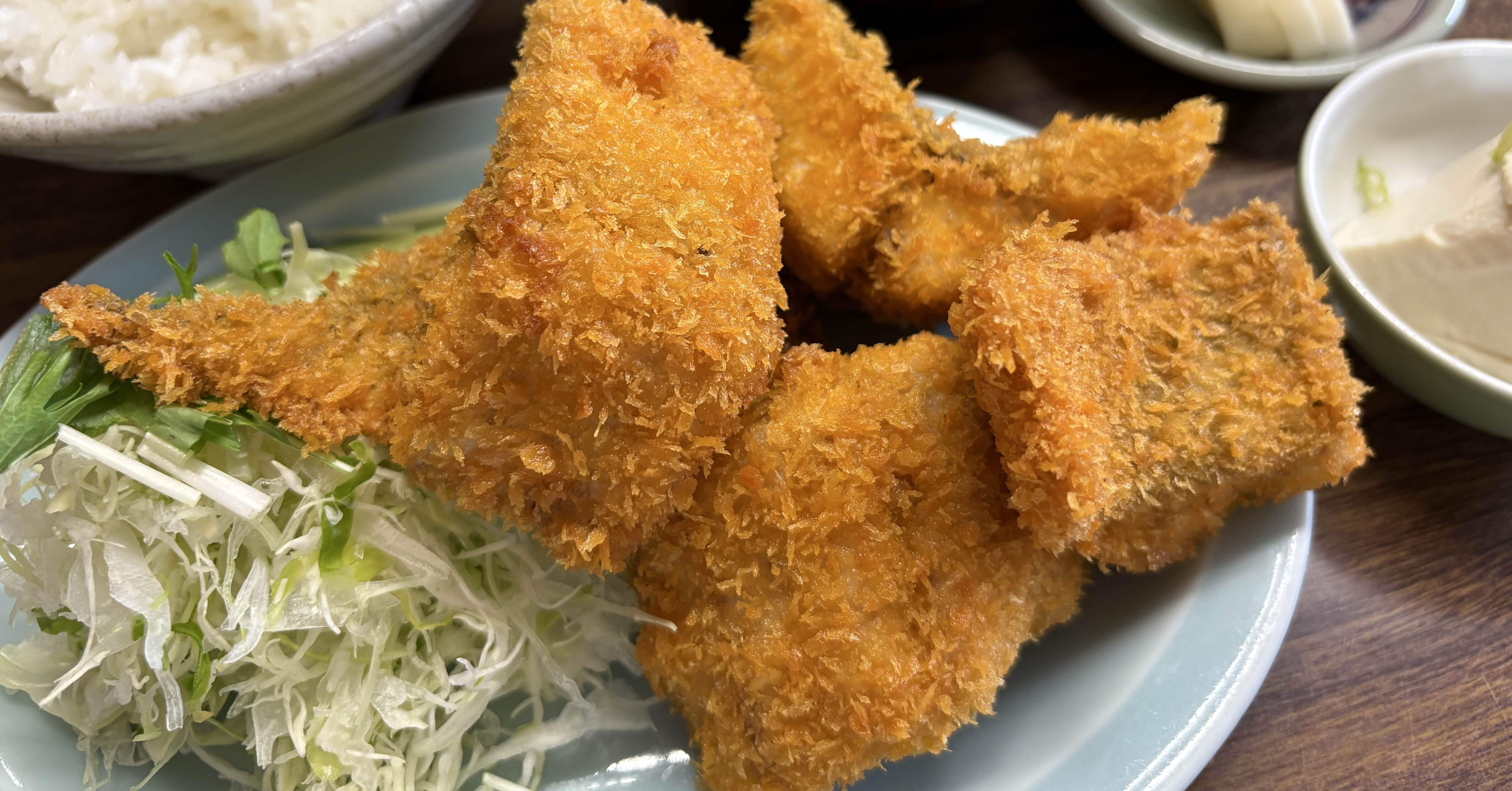 ふわふわのアジフライにかぶりつく 千葉鋸山2025｜ピンレモ