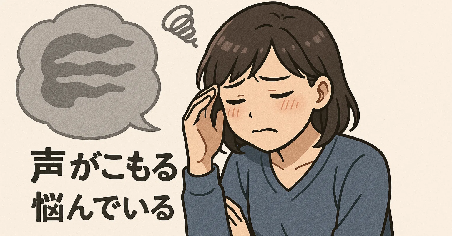 声 が こもる