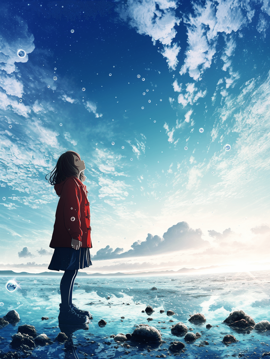 海と少女と夜空｜ayaart831