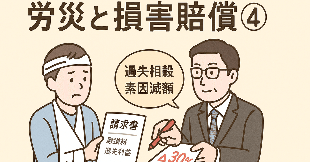労災と損害賠償④】過失相殺と素因減額をわかりやすく解説｜減額