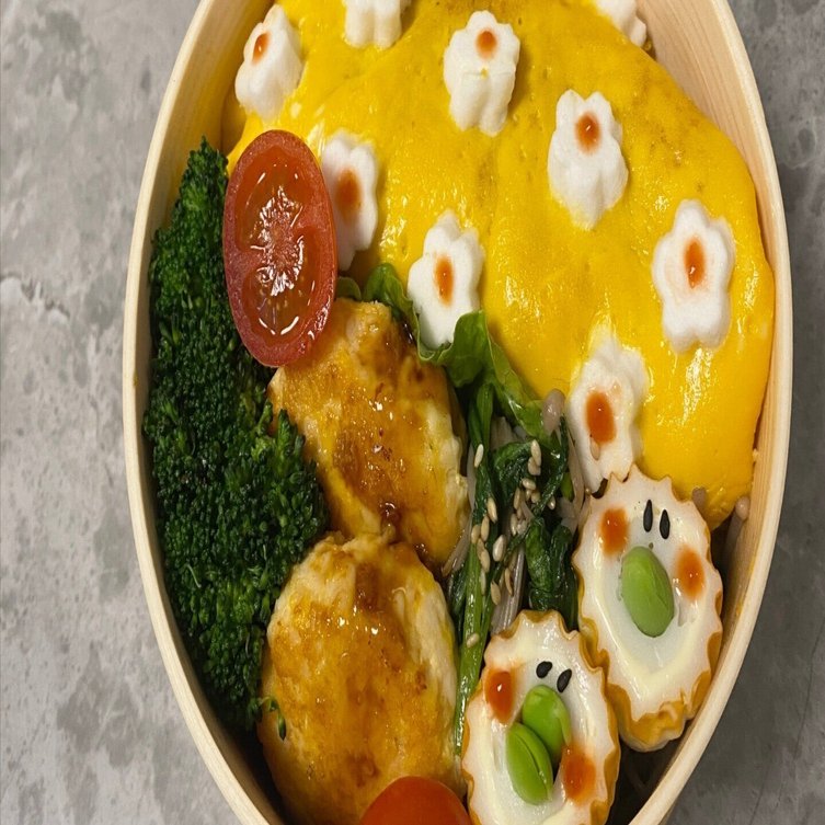 Day2】オムライス弁当｜お花はんぺんで可愛さアップ！ピヨピヨちくわ